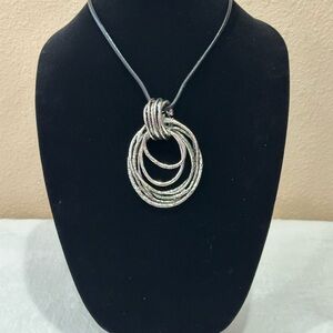 Chic Silver-Tone Layered Pendant Necklace